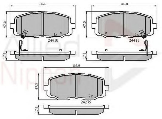 set placute frana,frana disc