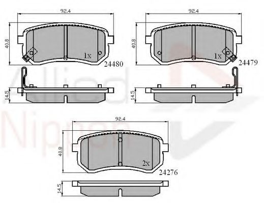 set placute frana,frana disc