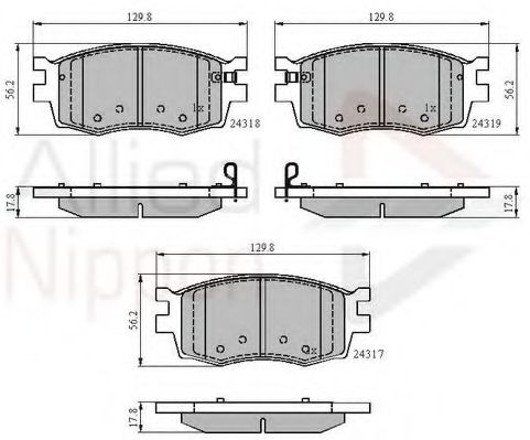 set placute frana,frana disc