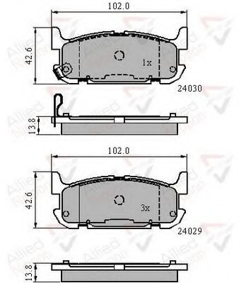 set placute frana,frana disc