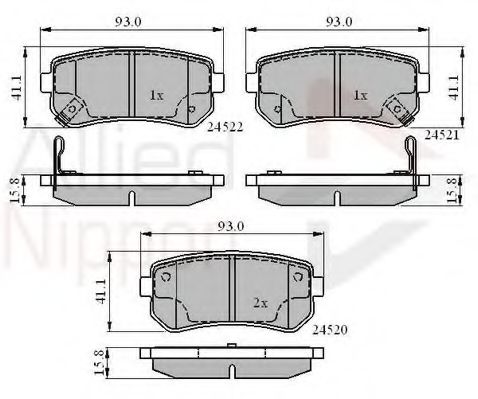 set placute frana,frana disc