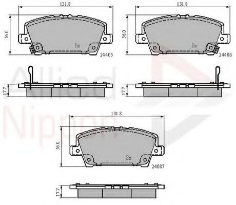 set placute frana,frana disc