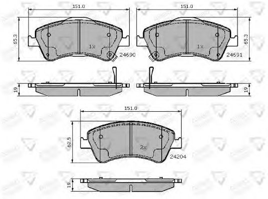 set placute frana,frana disc