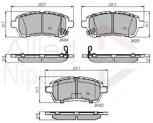 set placute frana,frana disc