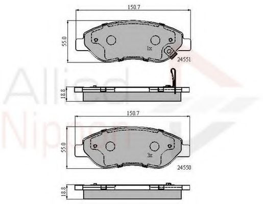 set placute frana,frana disc