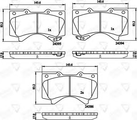 set placute frana,frana disc