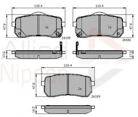 set placute frana,frana disc