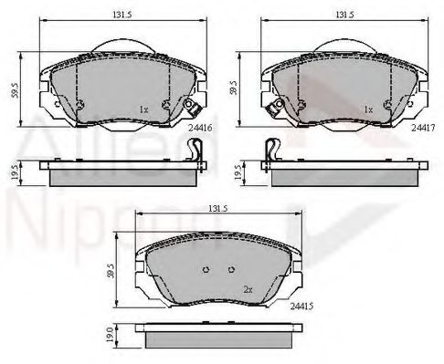 set placute frana,frana disc