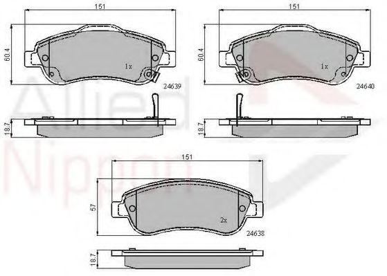 set placute frana,frana disc