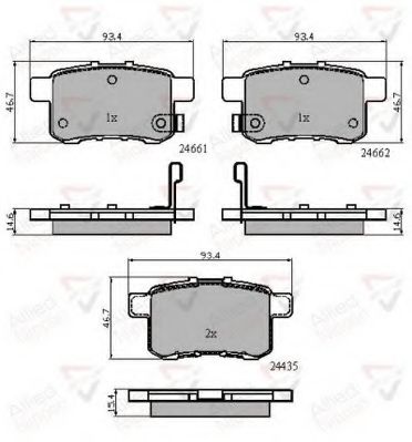 set placute frana,frana disc