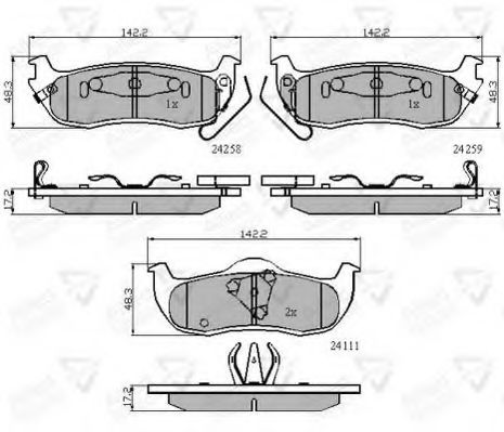 set placute frana,frana disc