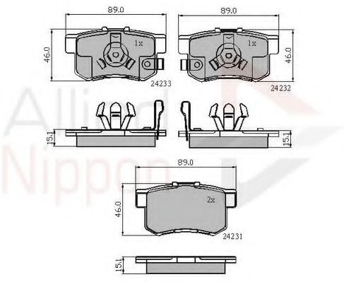 set placute frana,frana disc