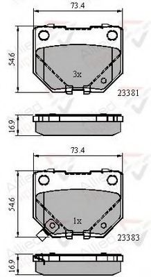 set placute frana,frana disc