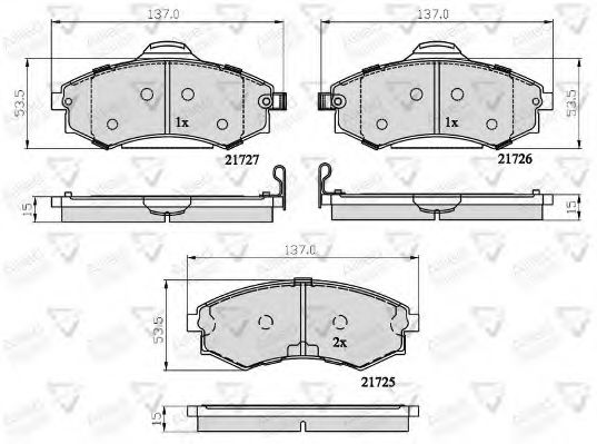 set placute frana,frana disc