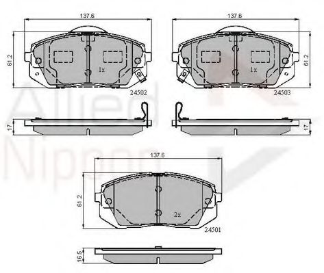 set placute frana,frana disc