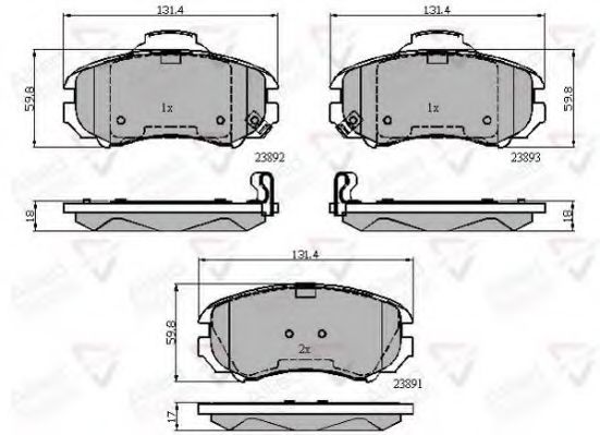 set placute frana,frana disc