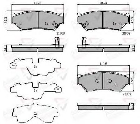 set placute frana,frana disc