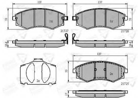 set placute frana,frana disc