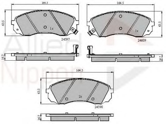 set placute frana,frana disc