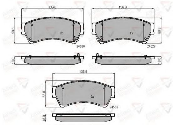 set placute frana,frana disc