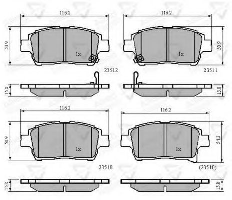 set placute frana,frana disc