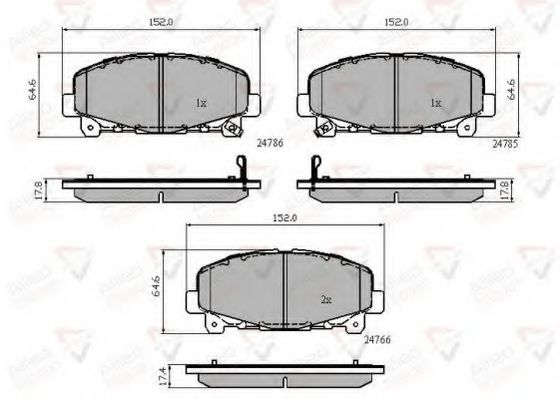 set placute frana,frana disc