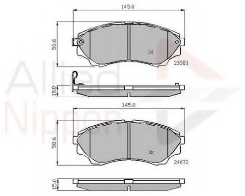 set placute frana,frana disc