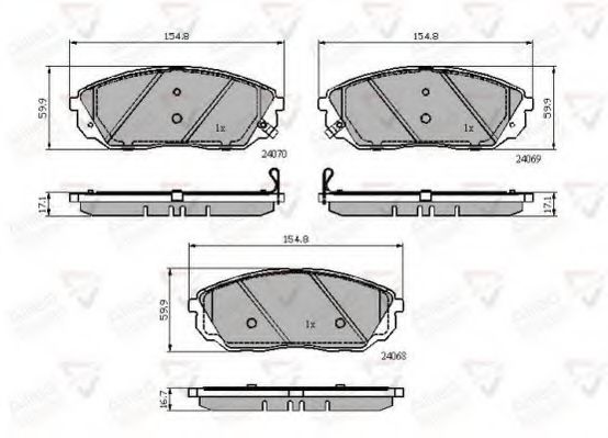 set placute frana,frana disc