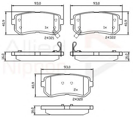 set placute frana,frana disc