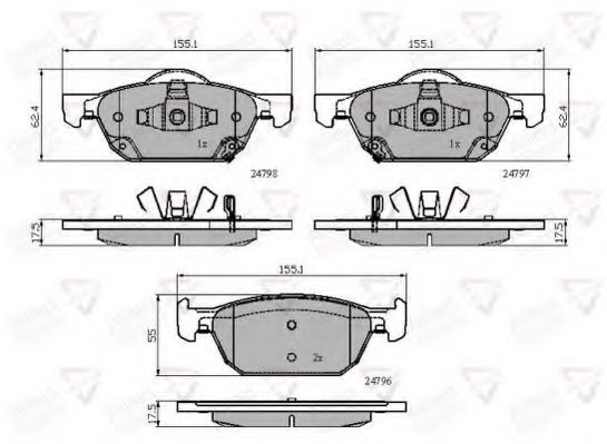 set placute frana,frana disc