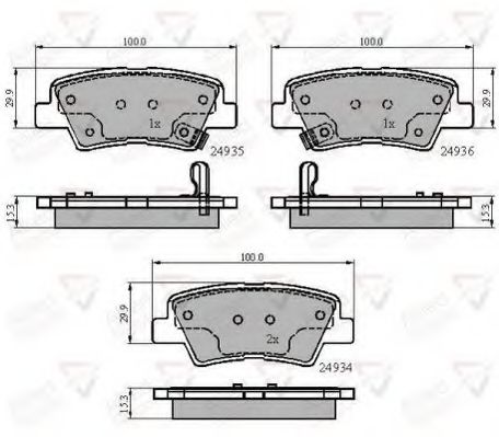 set placute frana,frana disc