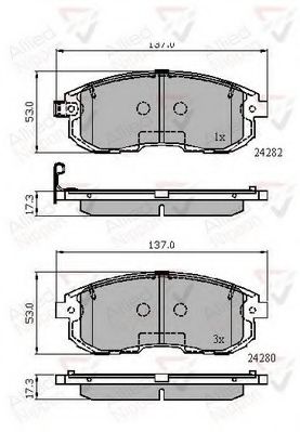 set placute frana,frana disc