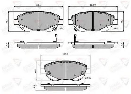 set placute frana,frana disc