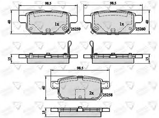 set placute frana,frana disc