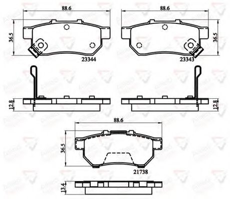 set placute frana,frana disc