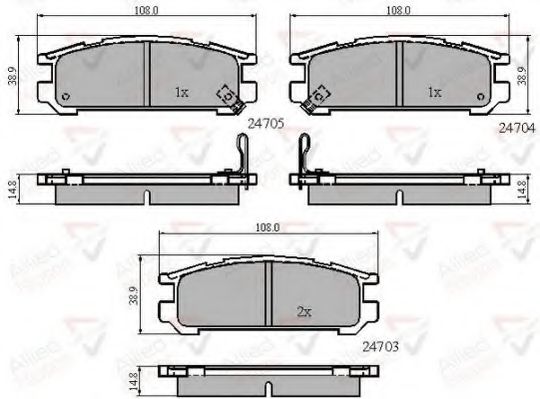 set placute frana,frana disc