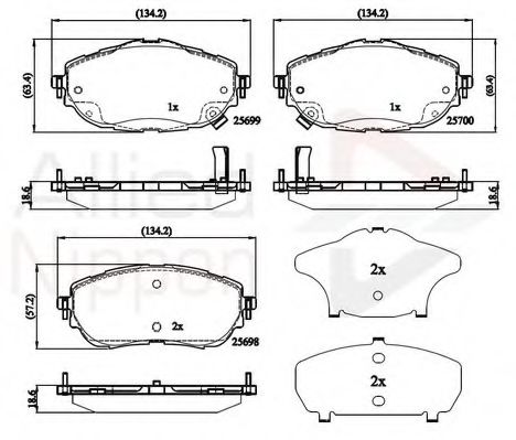 set placute frana,frana disc