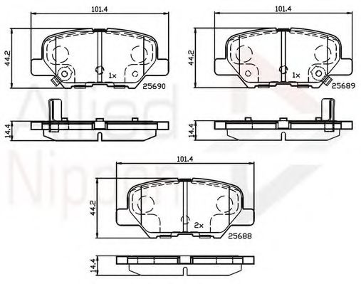 set placute frana,frana disc