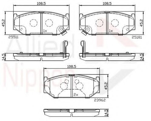 set placute frana,frana disc