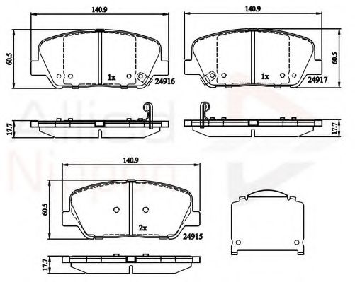 set placute frana,frana disc