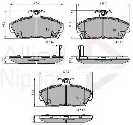 set placute frana,frana disc