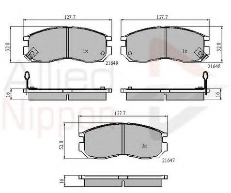 set placute frana,frana disc