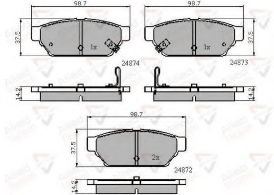 set placute frana,frana disc