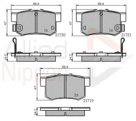 set placute frana,frana disc