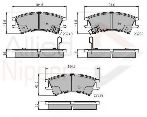 set placute frana,frana disc