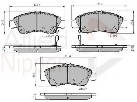 set placute frana,frana disc