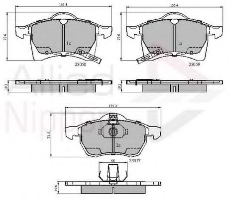 set placute frana,frana disc