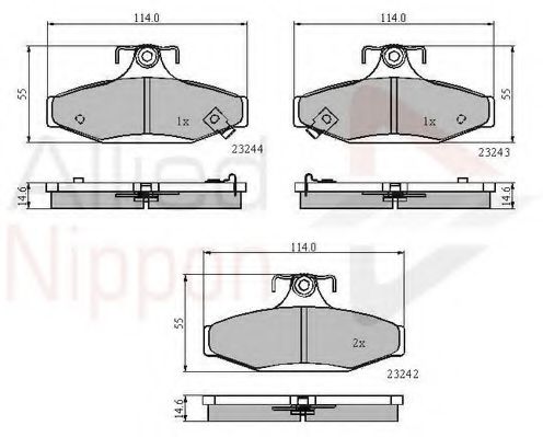 set placute frana,frana disc