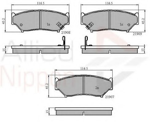 set placute frana,frana disc