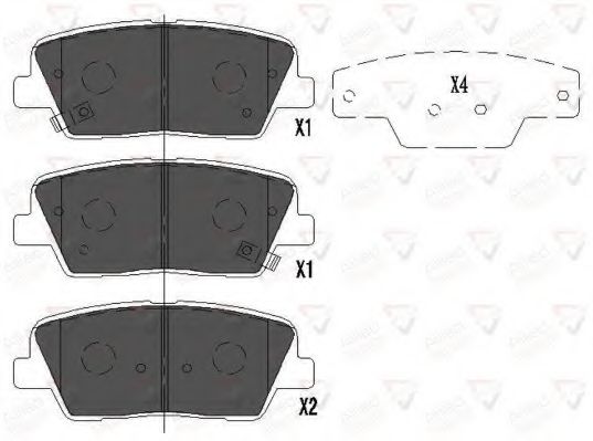 set placute frana,frana disc